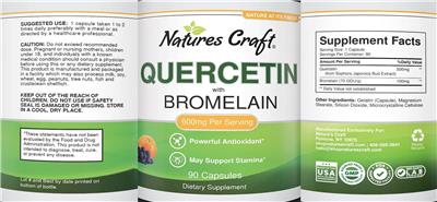 Nature's Craft Quercetin with Bromelain source label used in the packaging illustration