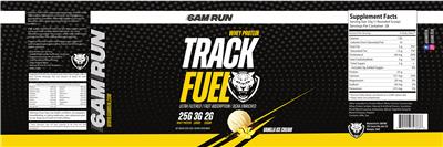 6AM Run Track Fuel Vanilla Ice Cream source label used in the packaging illustration