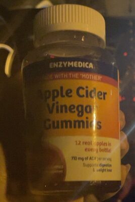 Enzymedica Apple Cider Vinegar Gummies source label used in the packaging illustration