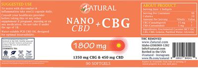 Zatural Nano CBD + CBG 1800 mg source label used in the packaging illustration