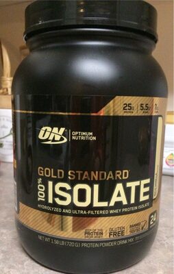 ON Optimum Nutrition Gold Standard 100% Isolate Rich Vanilla source label used in the packaging illustration