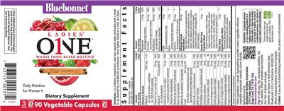 Bluebonnet Ladies' One source label used in the packaging illustration