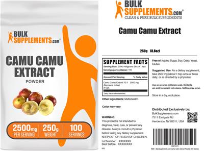 BulkSupplements.com Camu Camu Extract Powder 2500 mg product packaging