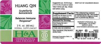 Herbalist & Alchemist Huang Qin source label used in the packaging illustration