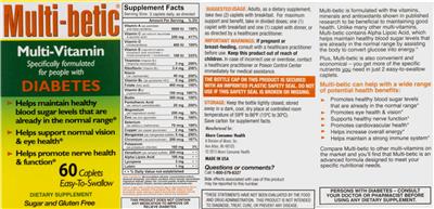 Multi-betic Multi-betic Multi-Vitamin source label used in the packaging illustration