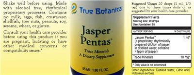 True Botanica Jasper Pentas source label used in the packaging illustration