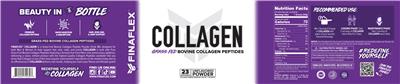 FINAFLEX Collagen Unflavored Powder source label used in the packaging illustration