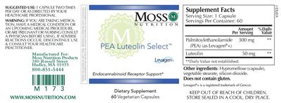 Moss Nutrition PEA Luteolin Select source label used in the packaging illustration