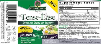 Nature's Answer Tense-Ease source label used in the packaging illustration