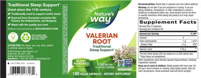 Nature's Way Valerian Root 1590 mg product packaging
