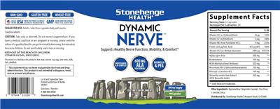 Stonehenge Health Dynamic Nerve source label used in the packaging illustration