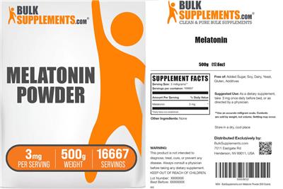 BulkSupplements.com Melatonin Powder 3 mg product packaging