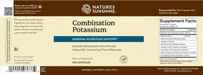 Nature's Sunshine Combination Potassium source label used in the packaging illustration