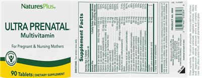 NaturesPlus Ultra Prenatal source label used in the packaging illustration