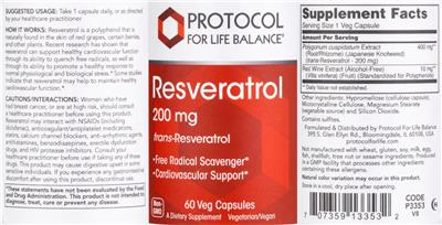 Protocol For Life Balance Resveratrol 200 mg product packaging