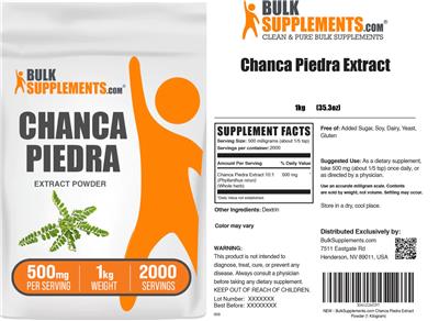 BulkSupplements.com Chanca Piedra Extract Powder 500 mg product packaging