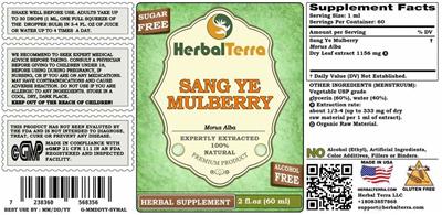 Herbal Terra Sang Ye Mulberry Alcohol Free product packaging