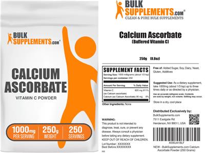 BulkSupplements.com Calcium Ascorbate Vitamin C Powder 1000 mg product packaging
