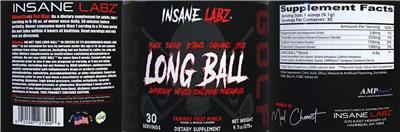 Insane Labz Long Ball Fairway Fruit Punch source label used in the packaging illustration