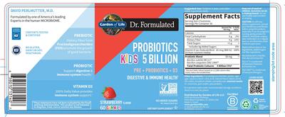 Garden of Life Dr. Formulated Probiotics Kids 5 Billion Strawberry Flavor product packaging