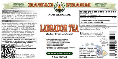 Hawaii Pharm Labrador Tea Non-Alcohol product packaging