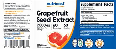 Nutricost Grapefruit Seed Extract source label used in the packaging illustration
