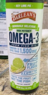 Barlean's Seriously Delicious Omega-3 Key Lime Pie source label used in the packaging illustration