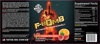 Merica Labz F-Bomb Sour Pucker UP Buttercup source label used in the packaging illustration