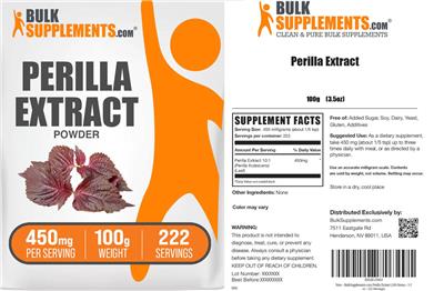 BulkSupplements.com Perilla Extract Powder 450 mg product packaging
