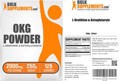 BulkSupplements.com OKG Powder 2000 mg product packaging