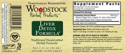 Woodstock Herbal Products Liver Detox Formula product packaging