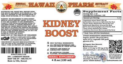 Hawaii Pharm Kidney Boost product packaging