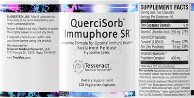 Tesseract Medical Research QuerciSorb Immuphore SR source label used in the packaging illustration
