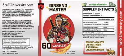 Success Chemistry Ginseng Master source label used in the packaging illustration
