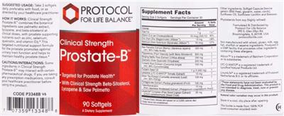 Protocol For Life Balance Clinical Strength Prostate-B source label used in the packaging illustration