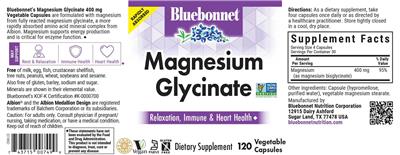 Bluebonnet Magnesium Glycinate source label used in the packaging illustration