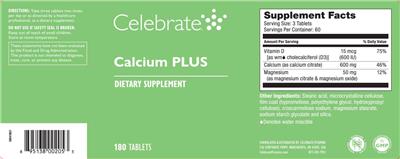Celebrate Calcium PLUS source label used in the packaging illustration