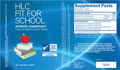 Pharmax HLC Fit For School Natural Black Currant Flavor source label used in the packaging illustration