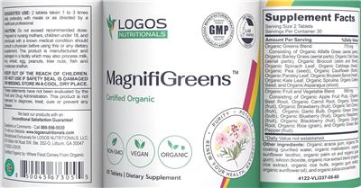 Logos Nutritionals MagnifiGreens product packaging