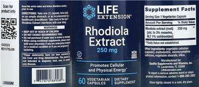 Life Extension Rhodiola Extract 250 mg product packaging