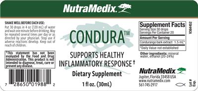 NutraMedix Condura source label used in the packaging illustration