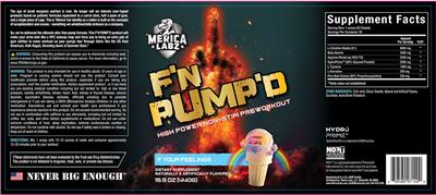 Merica Labz F'N Pump'd F Your Feelings source label used in the packaging illustration