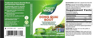 Nature's Way Dong Quai Root 1130 mg product packaging