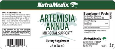 NutraMedix Artemisia Annua source label used in the packaging illustration
