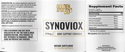Golden After 50 Synoviox product packaging