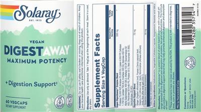 Solaray Vegan DigestAway Maximum Potency product packaging