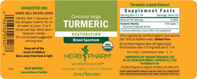 Herb Pharm Turmeric product packaging