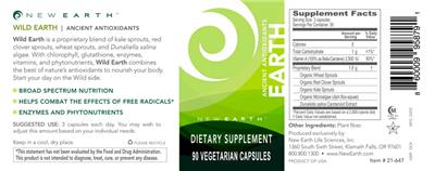 New Earth Wild Earth source label used in the packaging illustration