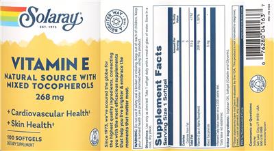 Solaray Vitamin E 268 mg product packaging