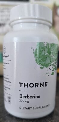 Thorne Berberine 200 mg source label used in the packaging illustration